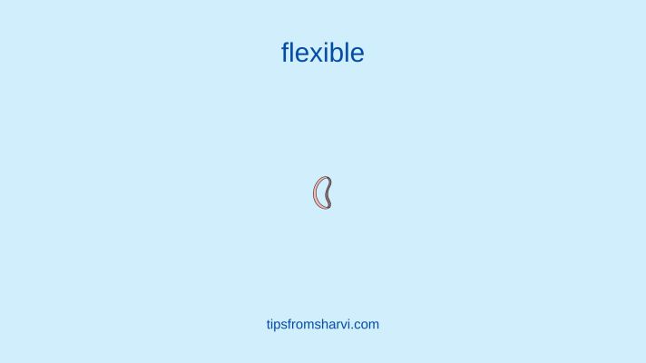 Pink elastic band. Text: flexible, tipsfromsharvi.com.