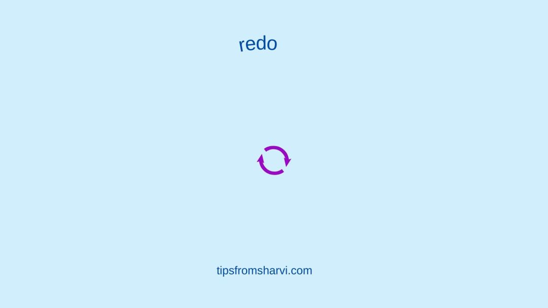 2 pink arrows. Text: redo. tipsfromsharvi.com.