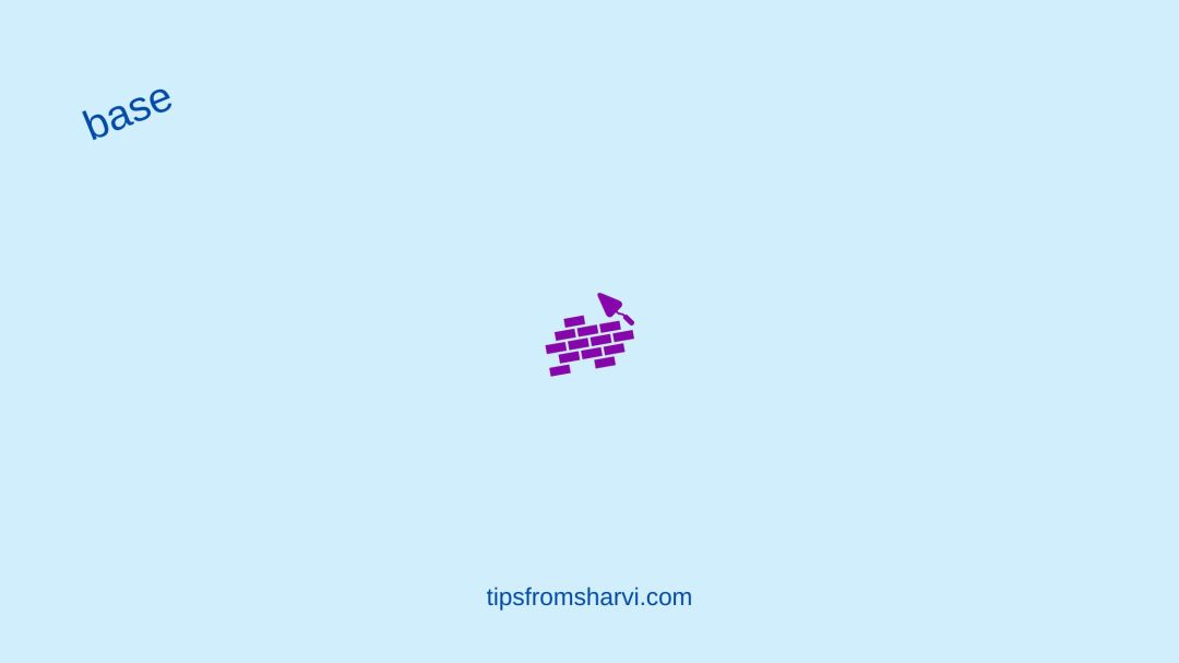 Pink bricks. Text: base. tipsfromsharvi.com.