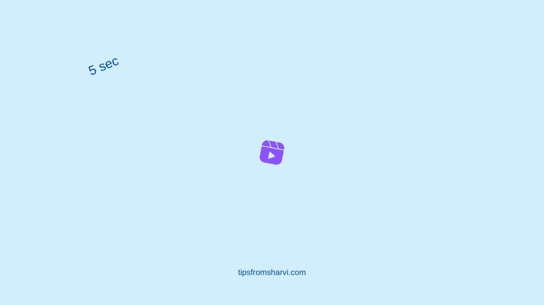 Purple reel. Text: 5 sec. tipsfromsharvi.com.