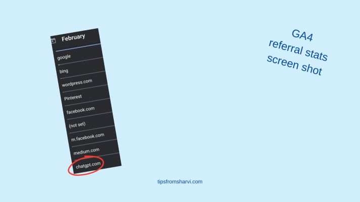GA4 referral stats screen shot